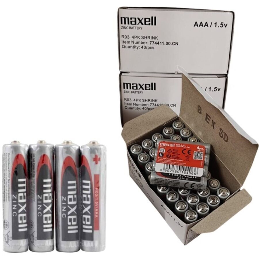 MAXELL - PILA SALINA MANGANESO AAA R03 RETRACTIL*4