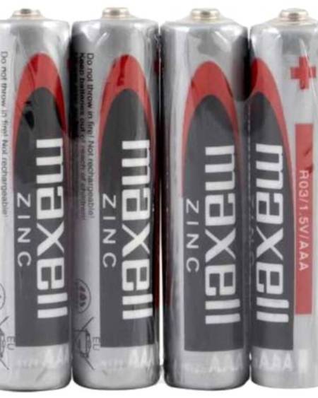 Pack de 4 pilhas salinas de manganês MAXELL AAA R03