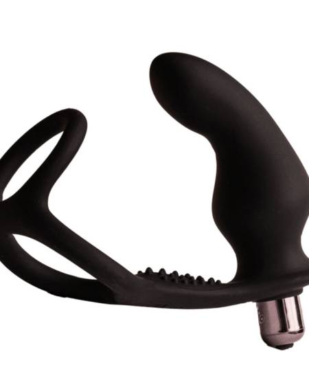 ROCKS- OFF - RO- ZEN RRO PLUG ANAL CON ANILLO VIBRADOR PARA EL PENE NEGRO