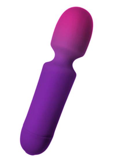 Vibrador wand mini Glo-Girl da ROCKS-OFF, em roxo, com cabeça flexível