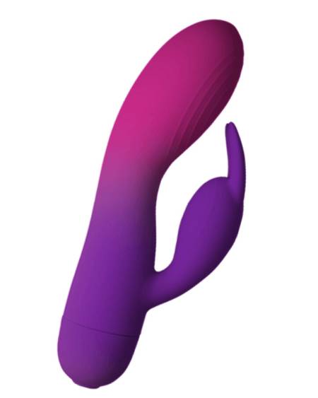 Vibrador coelho Glo-Girl roxo da ROCKS-OFF, com dois motores e design flexível