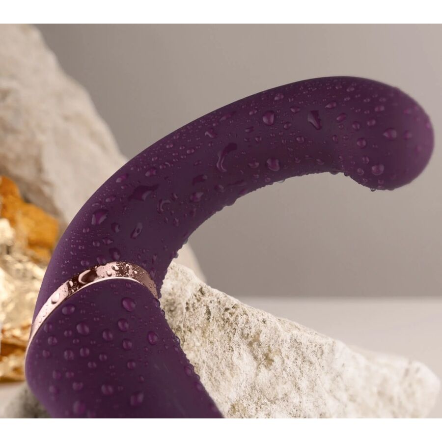 ROCKS- OFF - GEMINI VIBRADOR DUAL PUNTO G Y ESTIMULADOR CLÍTORIS MORADO