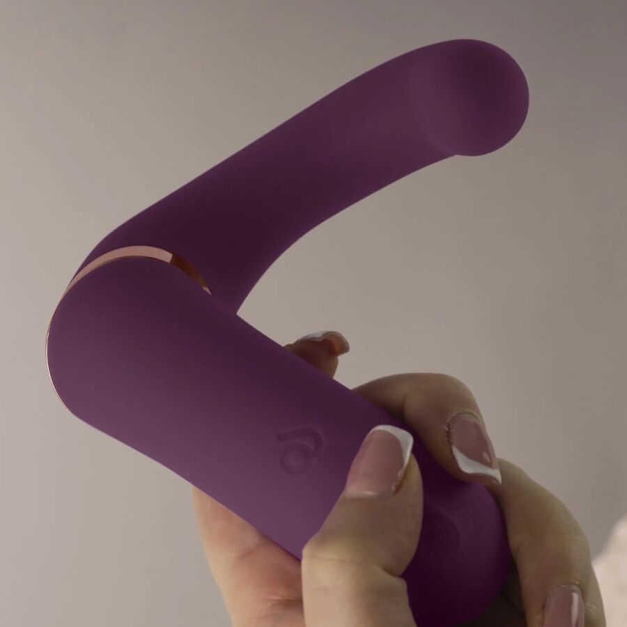 ROCKS- OFF - GEMINI VIBRADOR DUAL PUNTO G Y ESTIMULADOR CLÍTORIS MORADO