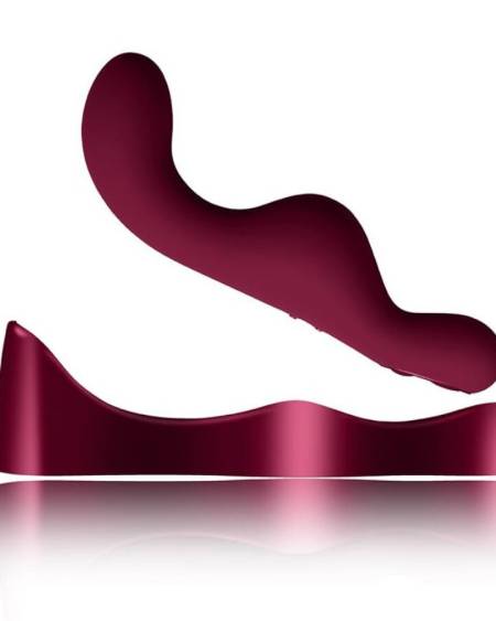 Vibrador de ponto G ROCKS-OFF Ruby Glow Blush vermelho com controlo remoto e base magnética