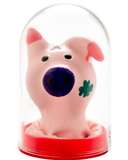Preservativo decorativo CONDOMERIE pintado à mão com desenho de cabeça de porco