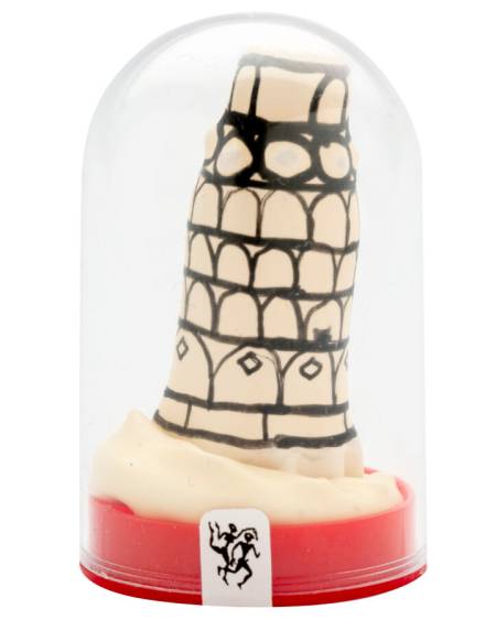 Preservativo decorativo CONDOMERIE pintado à mão com o motivo da Torre de Pisa
