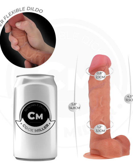Dildo realista COCK MILLER flexível com ventosa