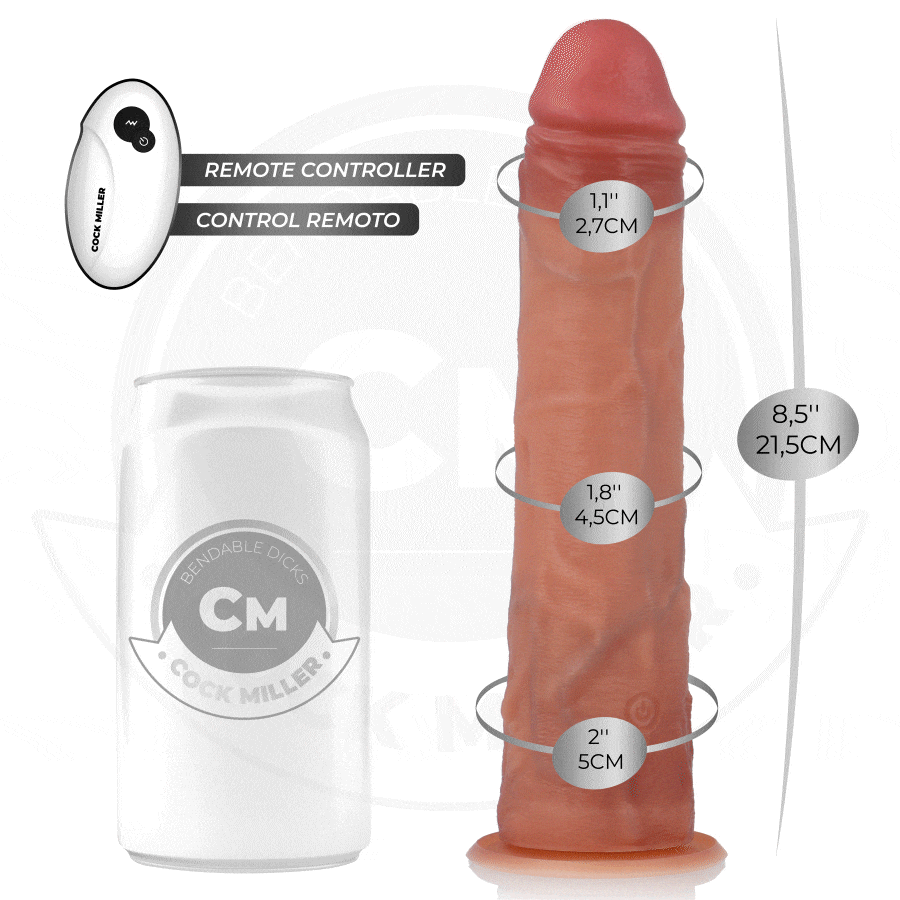 COCK MILLER - DILDO HIPERREALÍSTICO CON VENTOSA Y THRUSTING CON CONTROL REMOTO 21,5 CM