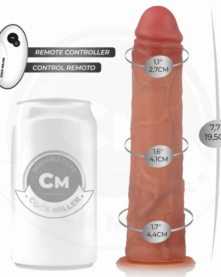 Dildo realista COCK MILLER com ventosa, movimento motorizado e controlo remoto