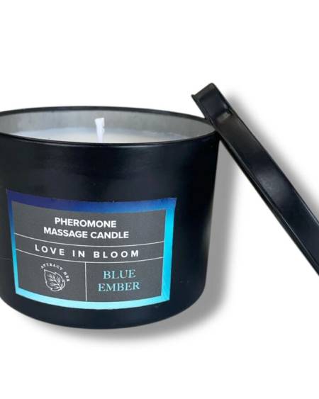 Vela de massagem com feromonas EYE OF LOVE Bloom Blue Ember, 150 ml