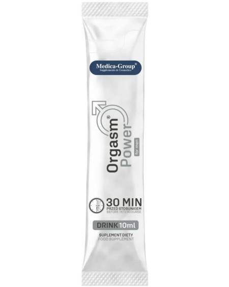 Frasco de 10 ml de Orgasm Power For Men Drink da MEDICA GROUP