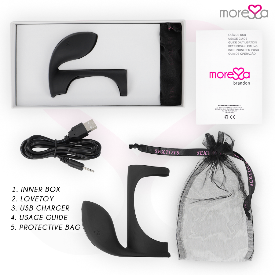MORESSA - BRANDON POTENTE ANILLO VIBRADOR CON FUNDA DE ENGROSAMIENTO MASCULINO