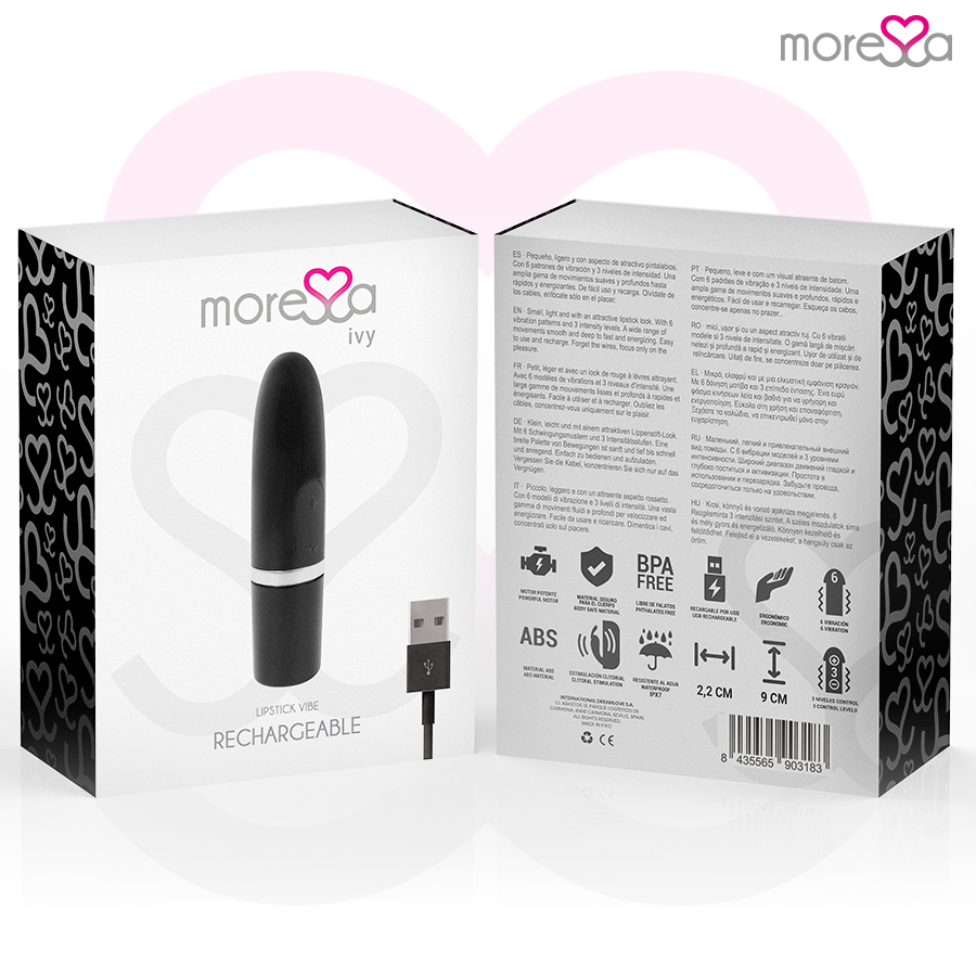 MORESSA - IVY MASAJEADOR SIMULADOR LABIAL DE VIAJE NEGRO