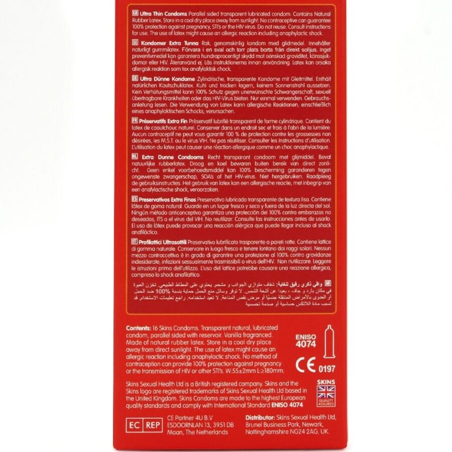 SKINS - ULTRAFINOS PRESERVATIVOS PREMIUM PACK 16