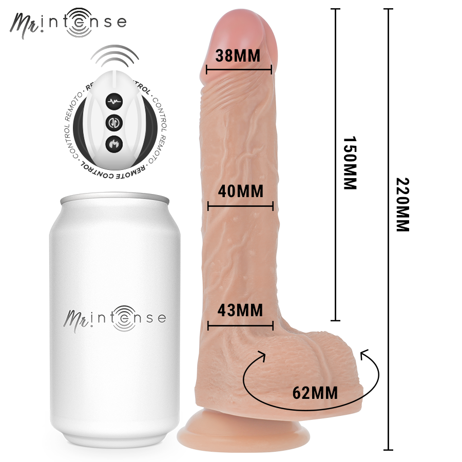 MR INTENSE - BALDWIN REALÍSTICO MULTIFUNCIÓN CON VIBRACIÓN UP AND DOWN CONTROL REMOTO 22 CM -O- 4 CM