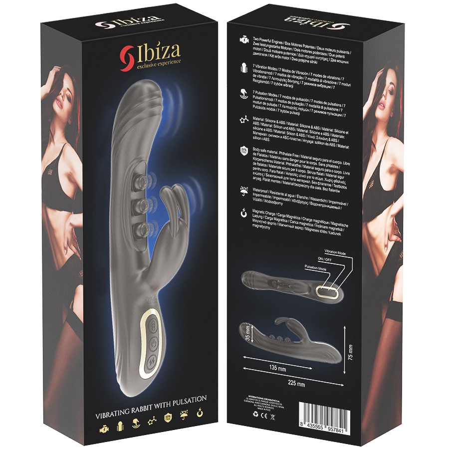 IBIZA - VIBRADOR RABBIT PERLAS CON PULSACIÓN