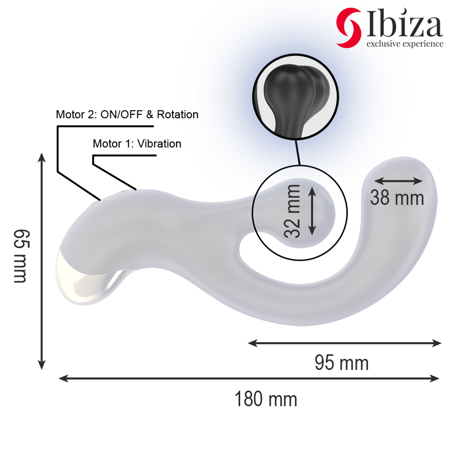 IBIZA -VIBRADOR PUNTO G Y ESTIMULADOR ROTATORIO