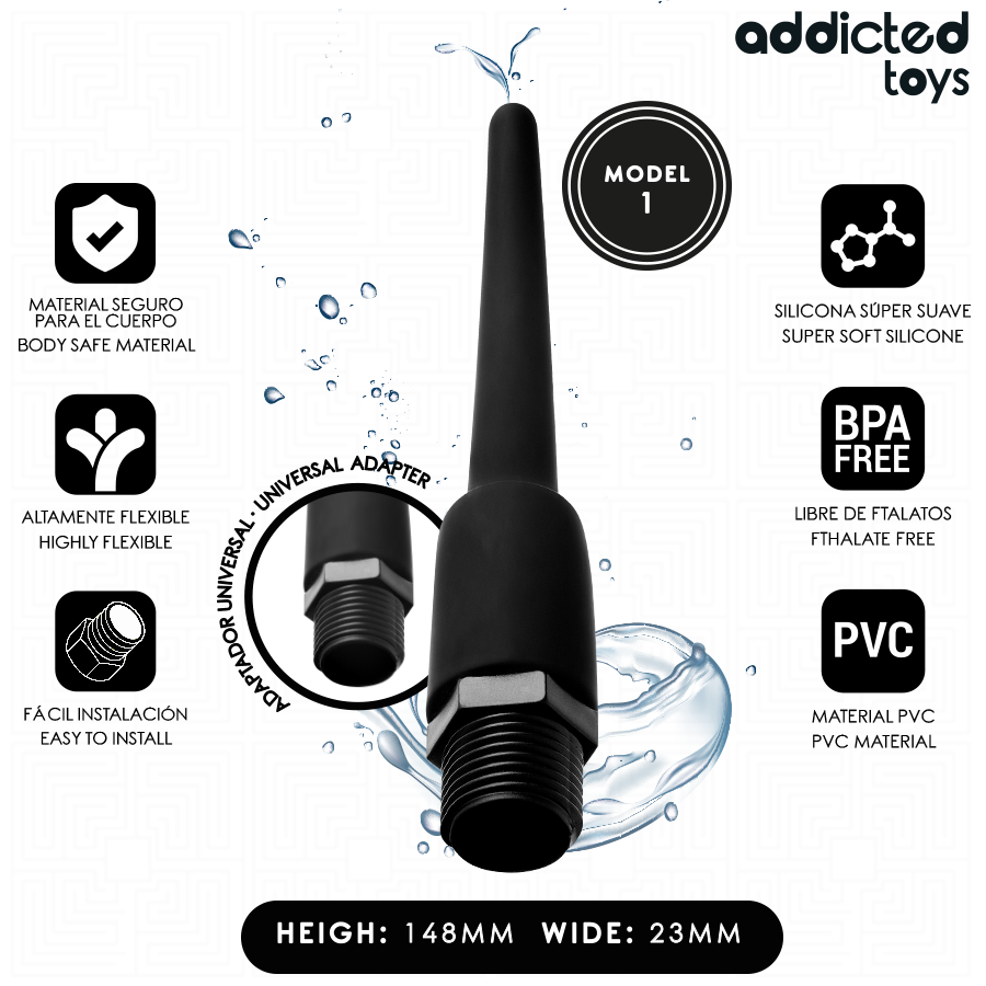 Ducha anal ADDICTED TOYS Modelo 1 com adaptador universal