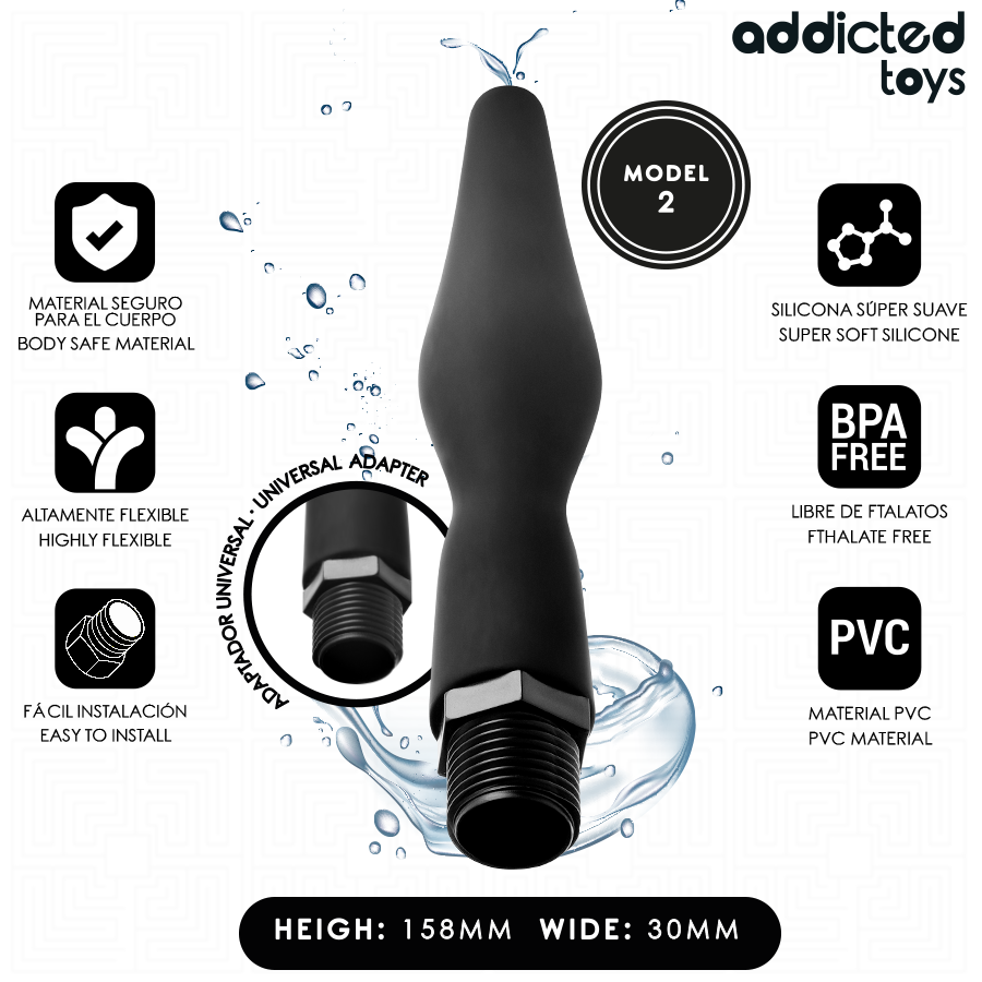 Ducha anal ADDICTED TOYS Modelo 2 com adaptador universal