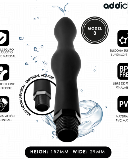 Ducha anal ADDICTED TOYS Modelo 3 com adaptador universal