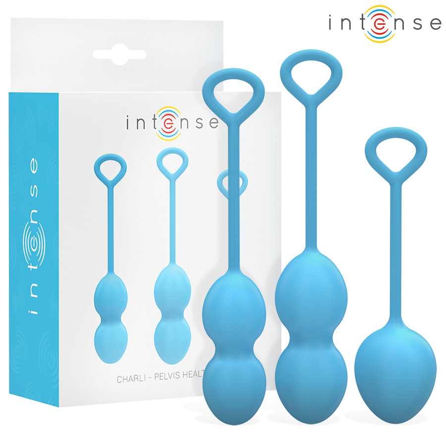 Kit Charli Ocean com três bolas de Kegel para treino progressivo do pavimento pélvico