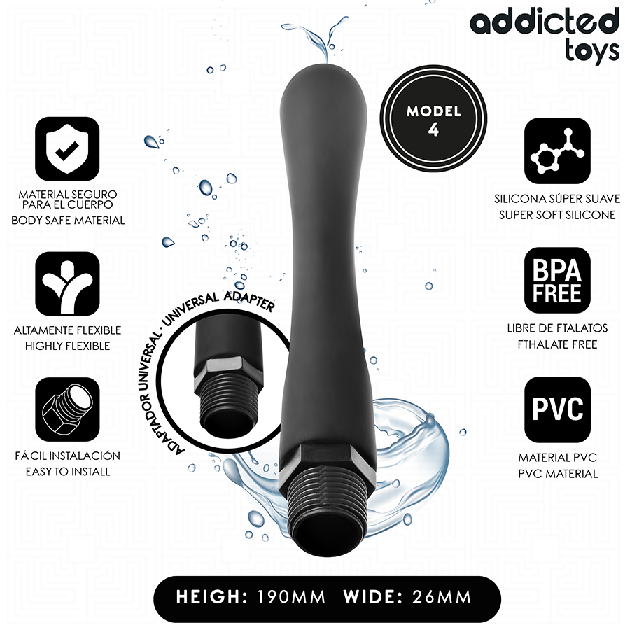 Ducha anal ADDICTED TOYS Modelo 4 com adaptador universal
