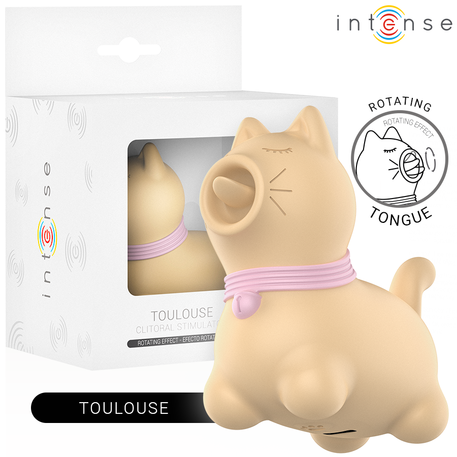 Estimulador do clitóris INTENSE Toulouse amarelo, com língua rotativa a 360º