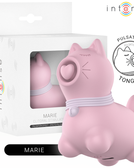 Estimulador de clítoris INTENSE Marie rosa, com língua e efeito de pulsação
