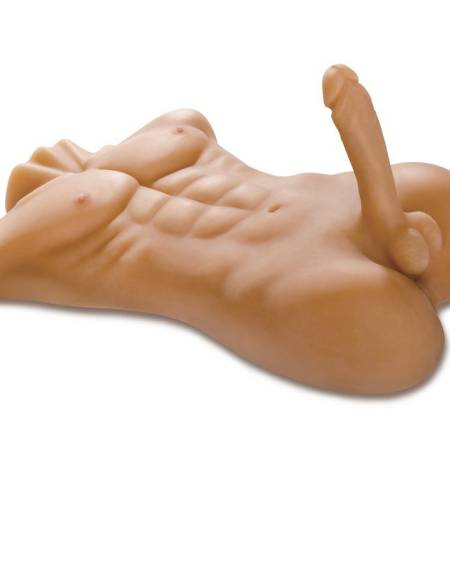 Torso Masculino Realista XXL com Pênis de 20 cm e Toque Real FantaFlesh