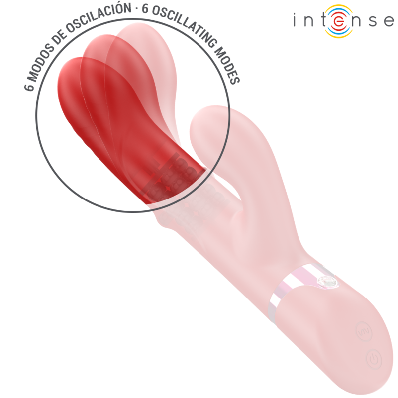 INTENSE - LELE VIBRADOR MULTIFUNCIÓN ROTATORIO & OSCILACIÓN & ESTIMULACIÓN ROJO