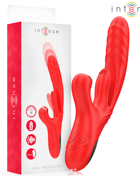 Vibrador multifunções KAROL da INTENSE HIGH TECH, com impulso automático, vibração e estimulador do clítoris com sucção