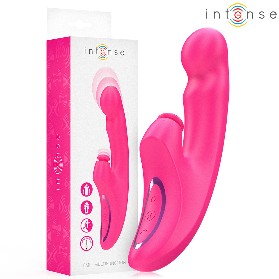 Vibrador multifunções EMI da INTENSE, cor-de-rosa, com design 3 em 1