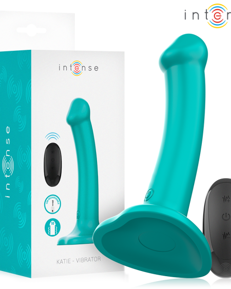 Vibrador KATIE azul-escuro da INTENSE, com ventosa e controlo remoto