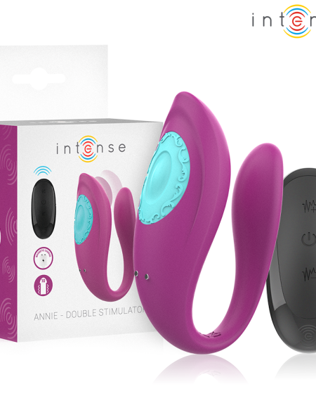 Vibrador em U roxo ANNIE da INTENSE com controlo remoto