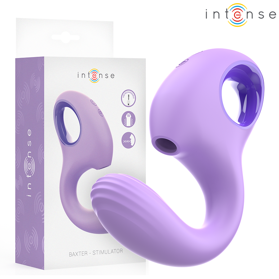 Estimulador clitoriano INTENSE BAXTER violeta, com sucção e vibração