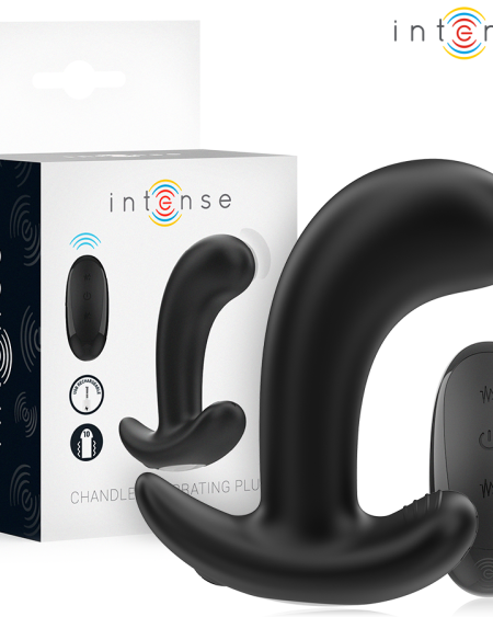 Plug anal vibratório CHANDLER preto da INTENSE ANAL TOYS, com comando remoto