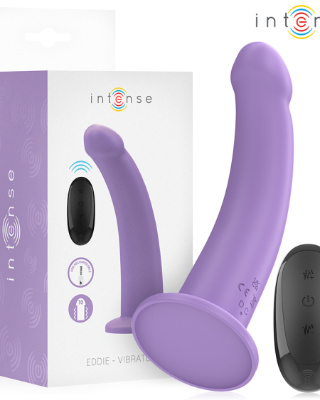 Vibrador EDDIE roxo da INTENSE, com comando remoto e 17,5 cm