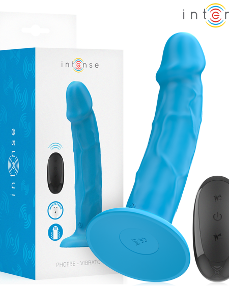 Vibrador realista PHOEBE azul da INTENSE com comando remoto