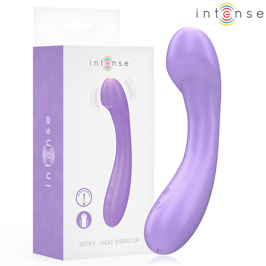 Vibrador aquecível Becky da INTENSE HIGH TECH, roxo, com 19 cm