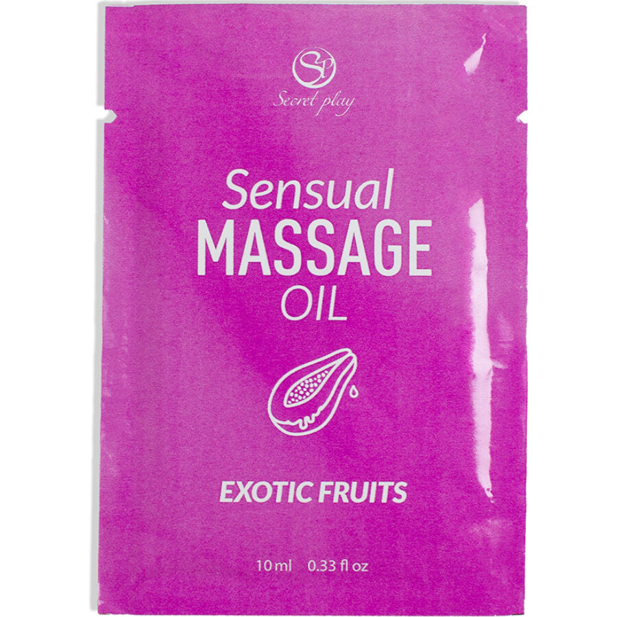 Óleo de massagem SECRETPLAY de frutas exóticas, formato monodose de 10 ml