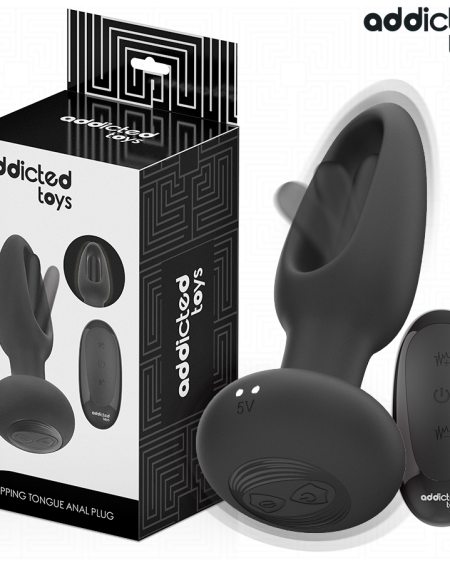 Plug anal ADDICTED TOYS com língua vibratória e controlo remoto
