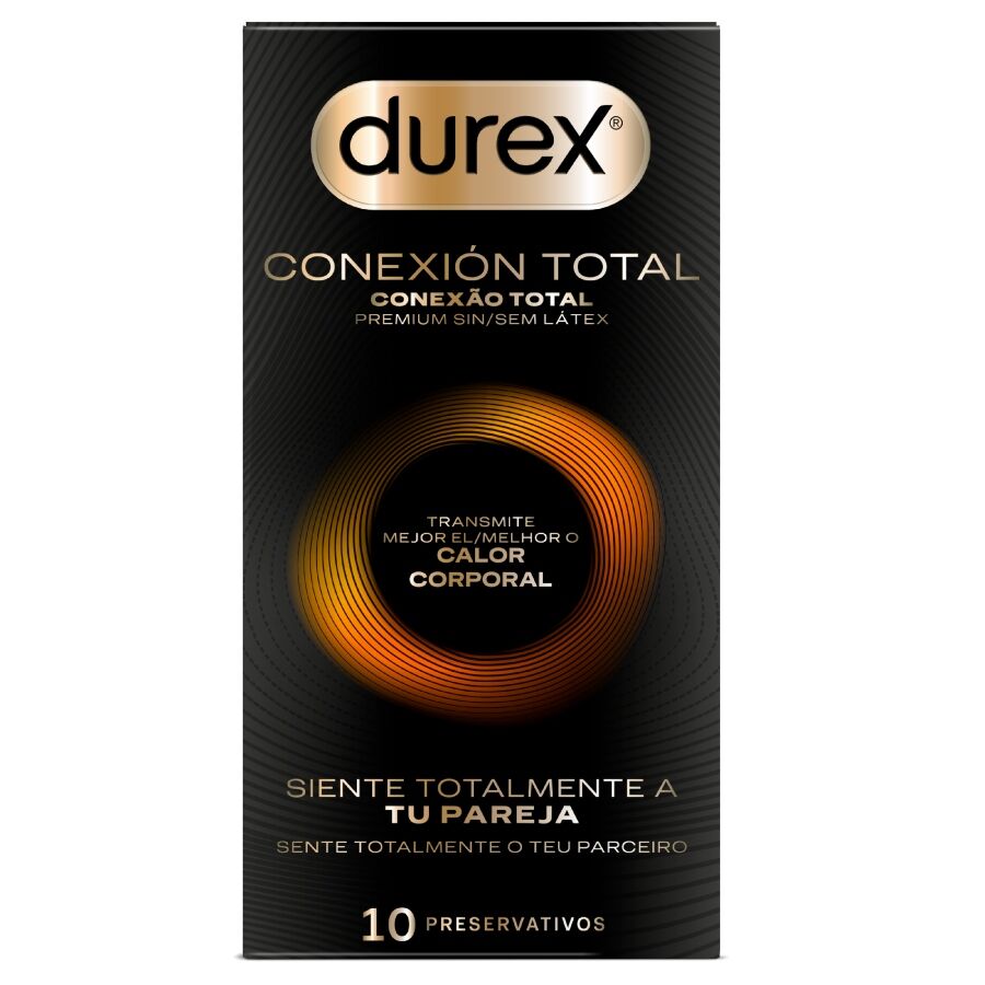 Preservativos DUREX Conexão total ultrafinos, sem látex e extra lubrificados com silicone
