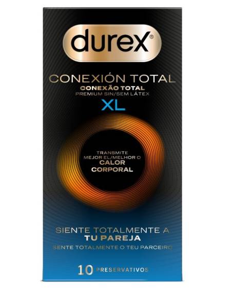 Preservativos DUREX Conexão Total XL ultrafinos, sem látex, embalagem de 10 unidades