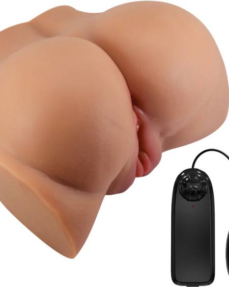 Masturbador vibratório CRAZY BULL Emilia de dois canais, com vagina e ânus de aspeto realista