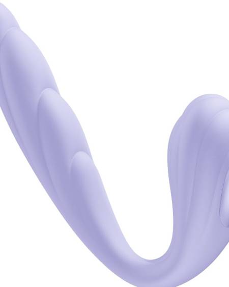 Vibrador duplo insertável FUN FACTORY VIVACE violeta, com pulsação de ar