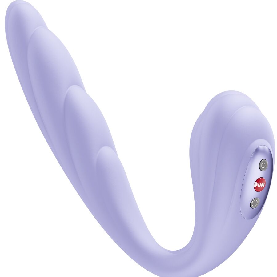 Vibrador duplo insertável FUN FACTORY VIVACE violeta, com pulsação de ar