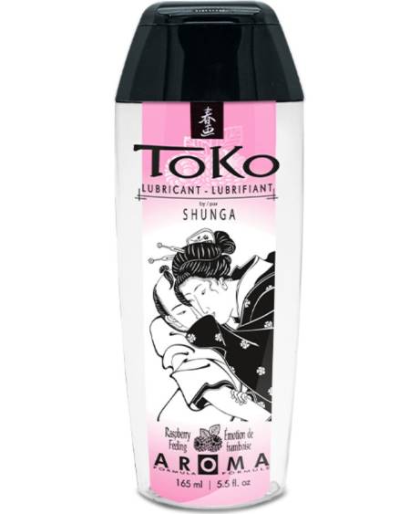 Lubrificante íntimo SHUNGA Toko Aroma com sabor a framboesa, embalagem de 165 ml