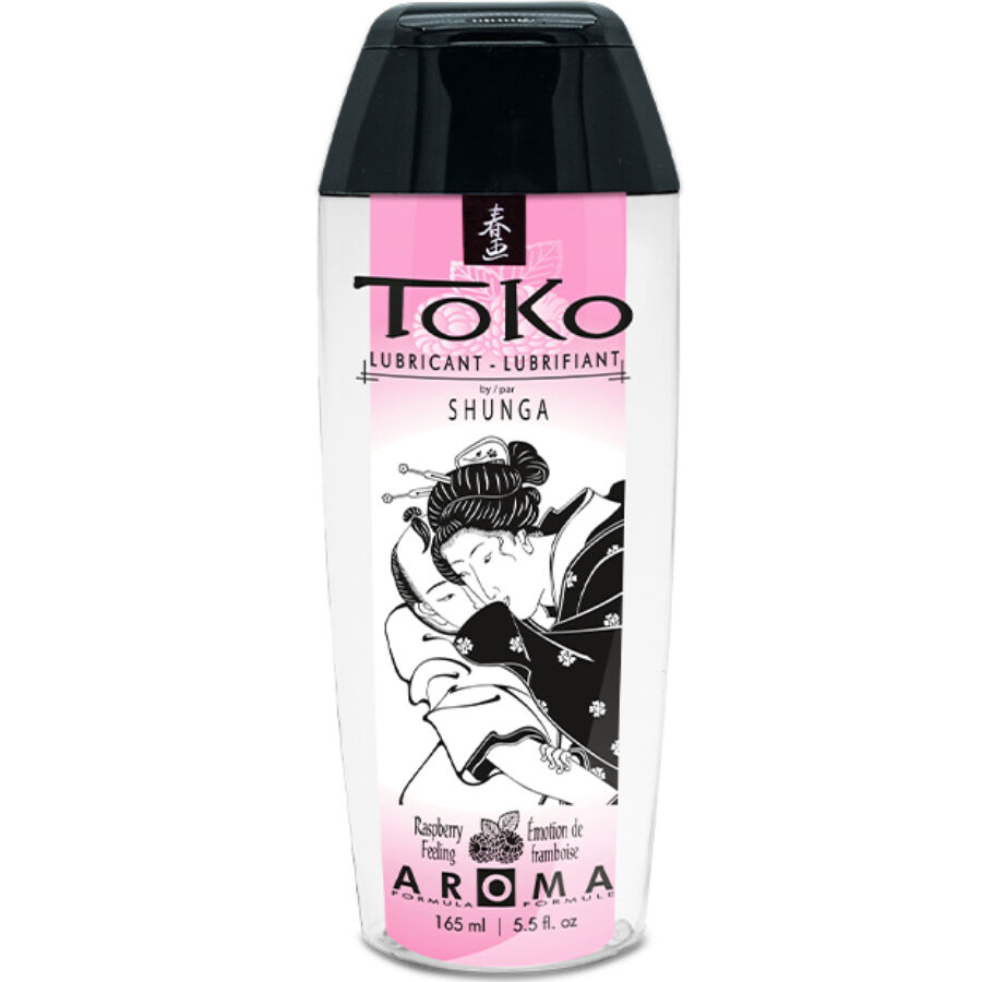 Lubrificante íntimo SHUNGA Toko Aroma com sabor a framboesa, embalagem de 165 ml