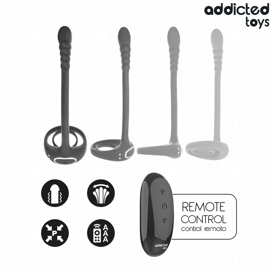 ADDICTED TOYS - ANILLO PENE VIBRADOR PUNTO·P CONTROL REMOTO