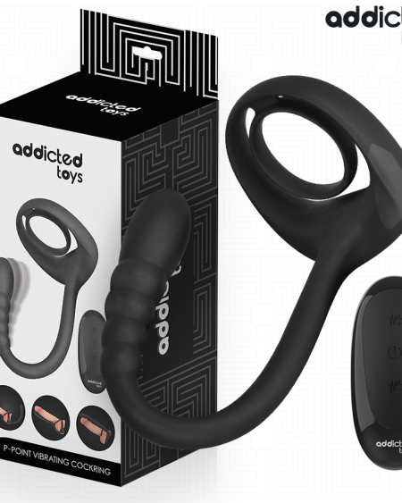 Anel vibratório peniano ADDICTED TOYS Ponto·P com comando remoto